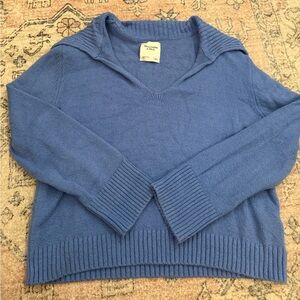 Abercrombie & Fitch Blue Collared Sweater